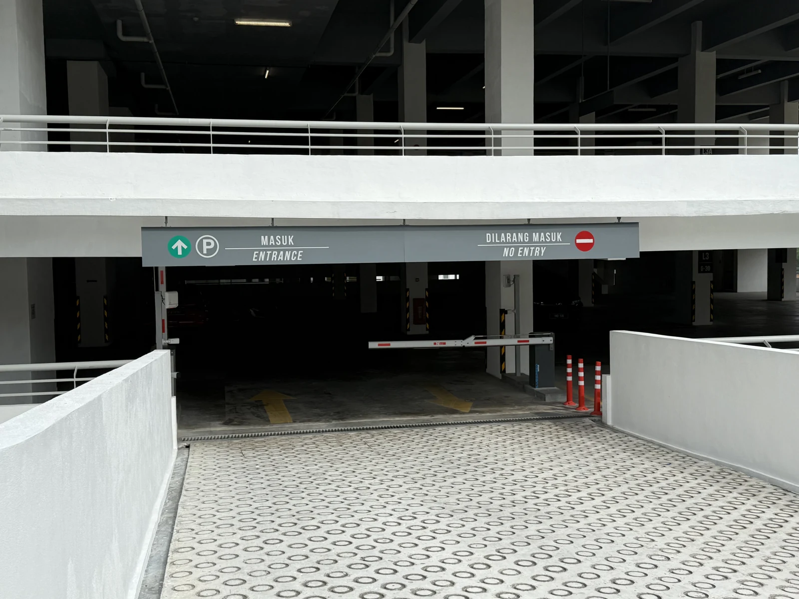 Installed car-park entrance